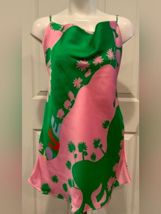 Zara Dresses & Skirts - Zara Pink and Green Floral Slip Dress